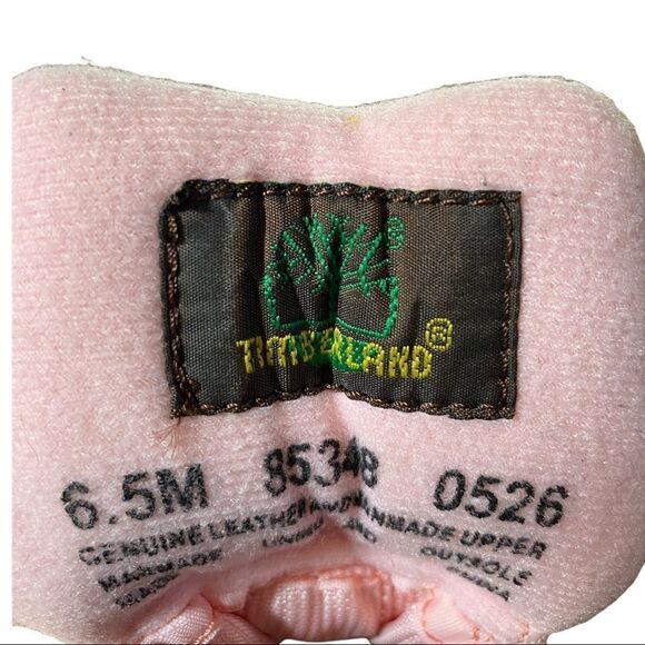 Timberland Vintage Pink White Leather Ankle Boots 6.5 - Picture 6 of 6